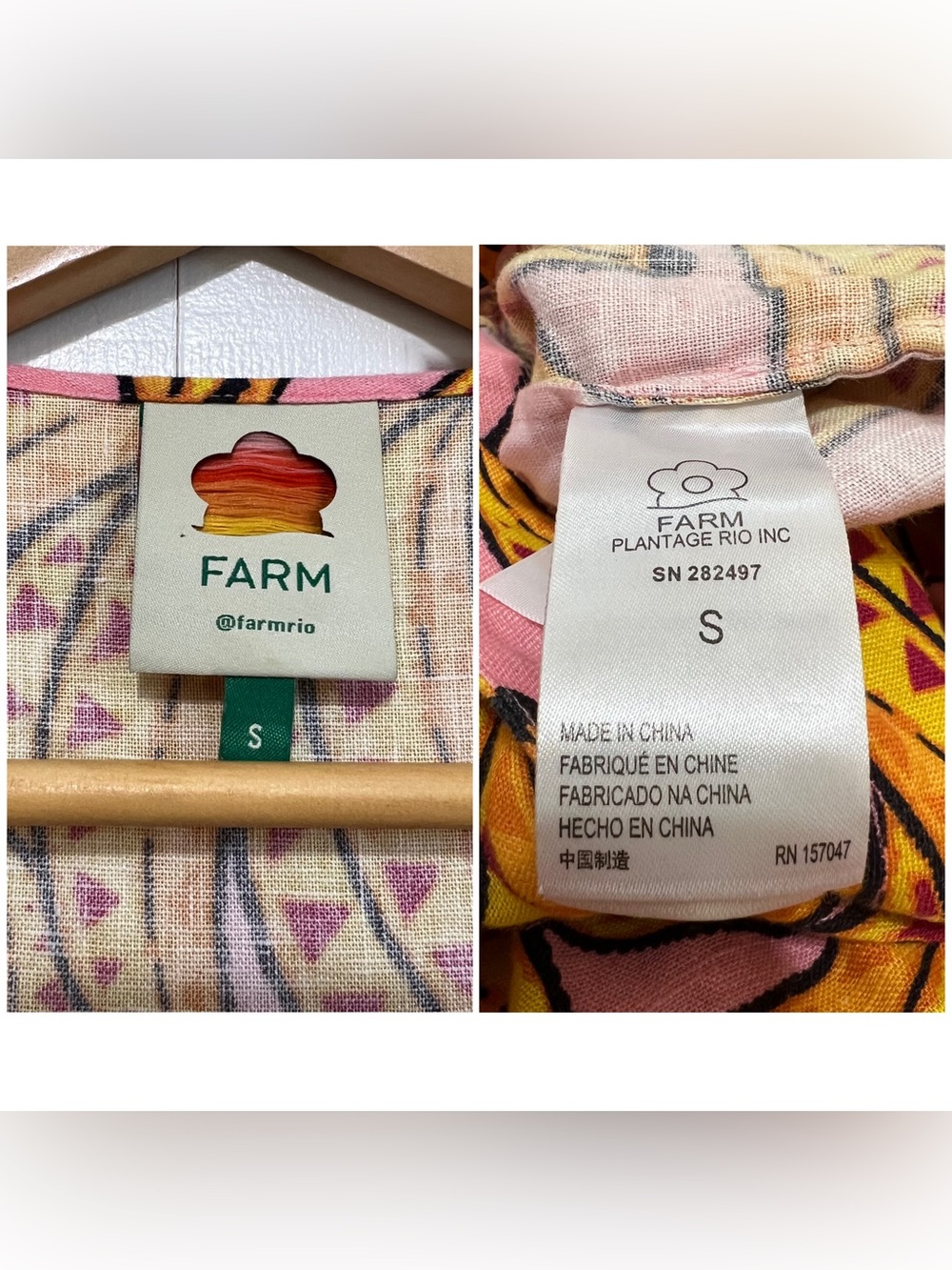 Farm Rio Banana Floral Linen Drawstring Romper Small - Picture 12 of 16